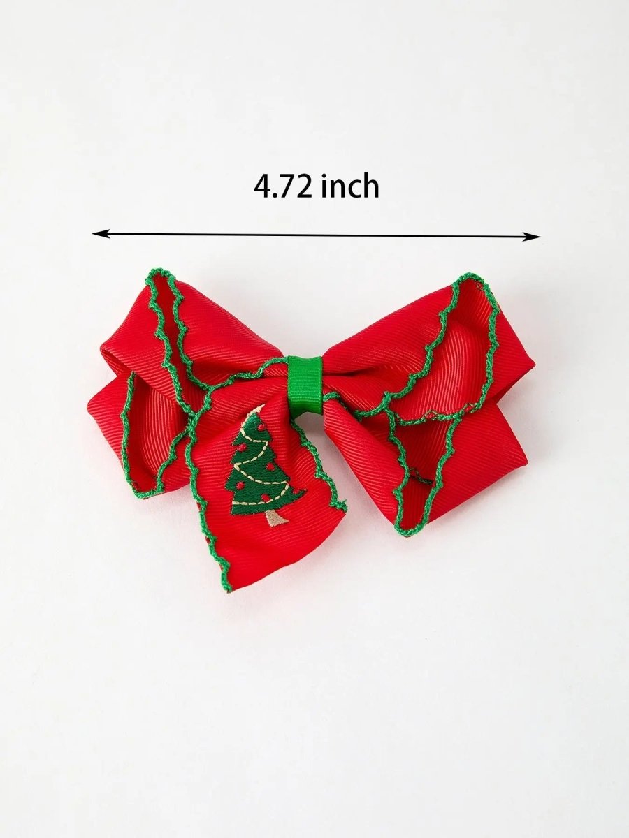 Rylee Faith Designs Winter Christmas Tree Hair Clip 4.7 Inch - Everetts Place Boutique - 