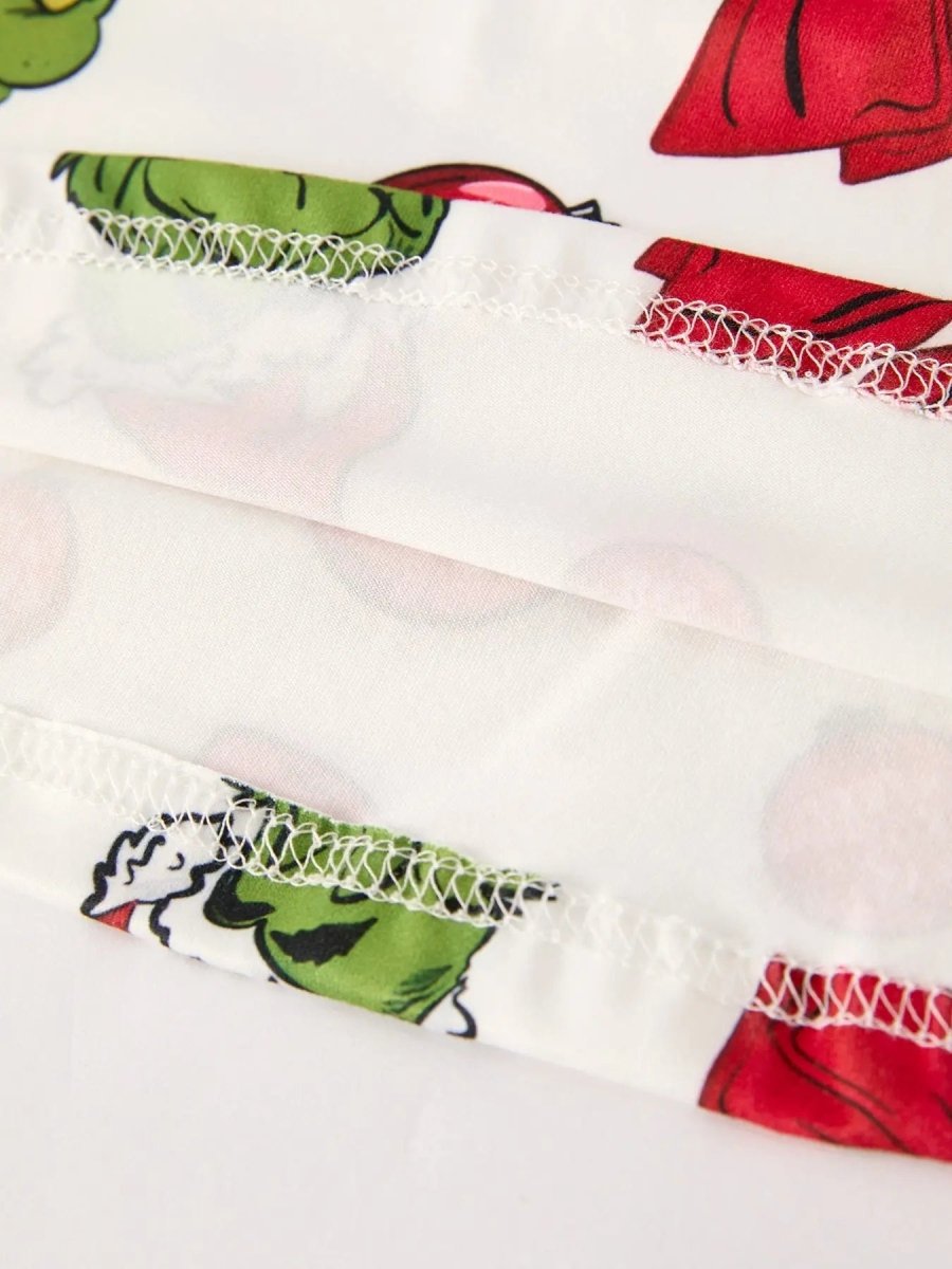 Rylee Faith Designs Winter Dress Christmas Santa Hat Character Print Green - Everetts Place Boutique - 