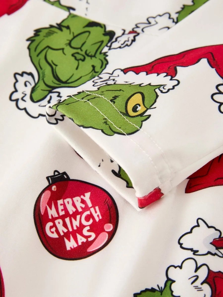 Rylee Faith Designs Winter Dress Christmas Santa Hat Character Print Green - Everetts Place Boutique - 