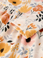 Rylee Faith Designs Winter Floral Long Sleeve Ruffled Girls Dress - 