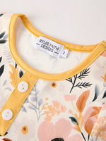 Rylee Faith Designs Winter Floral Long Sleeve Ruffled Girls Dress - 