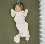 Mebie Baby Winter Green Organic Cotton Ribbed Head Wrap - 
