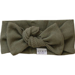 Mebie Baby Winter Green Organic Cotton Ribbed Head Wrap - 