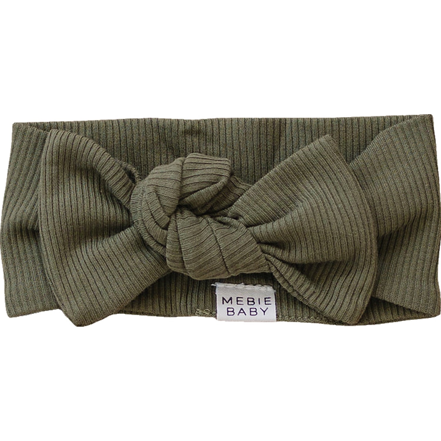 Mebie Baby Winter Green Organic Cotton Ribbed Head Wrap - 