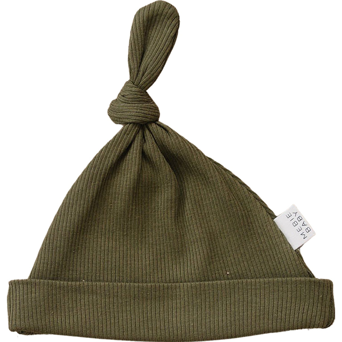 Mebie Baby Winter Green Organic Ribbed Newborn Knot Hat - 