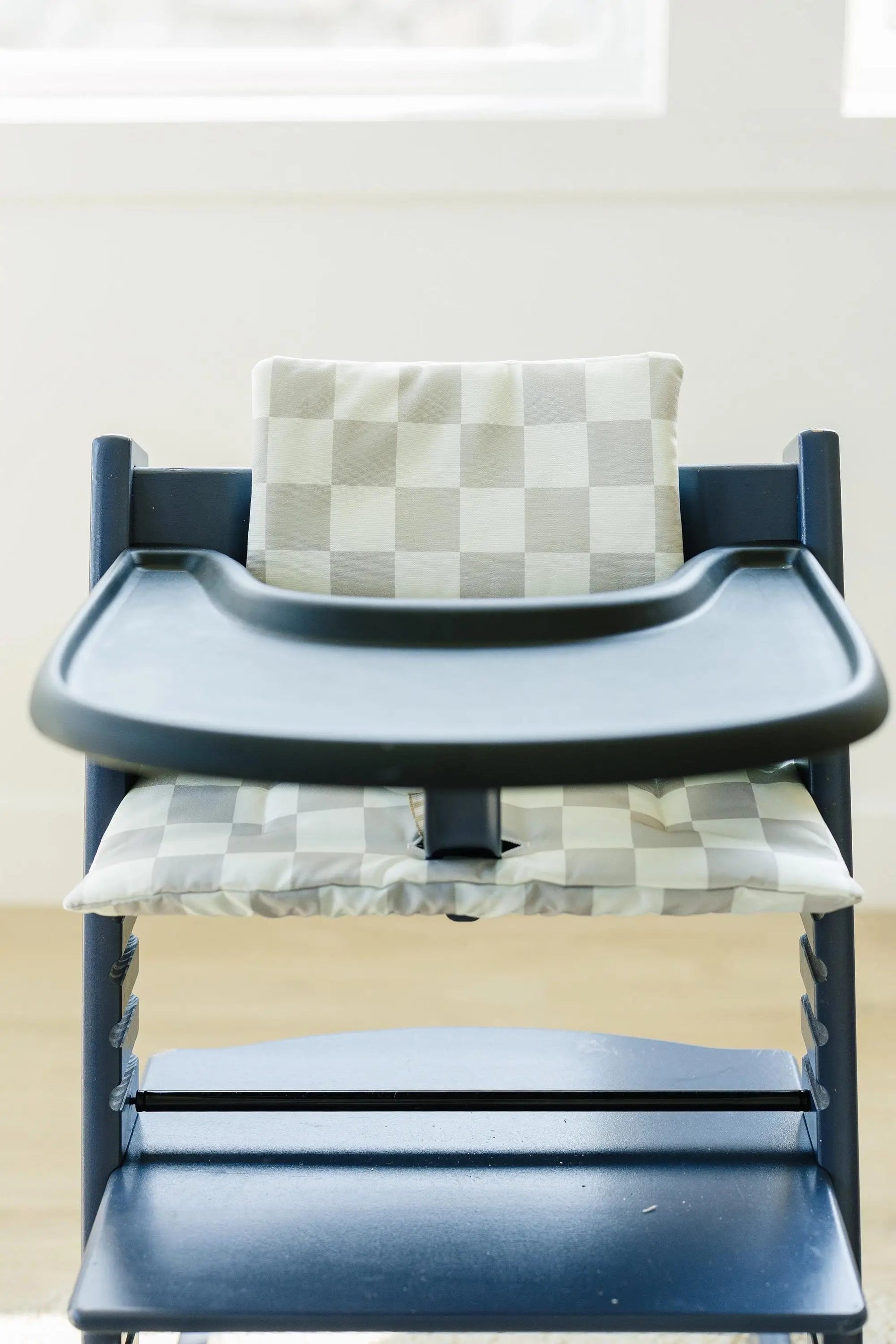 Little Joy Co. Wipeable Highchair Cushion for Stokke Tripp Trapp: Neutral Checkered Cover -