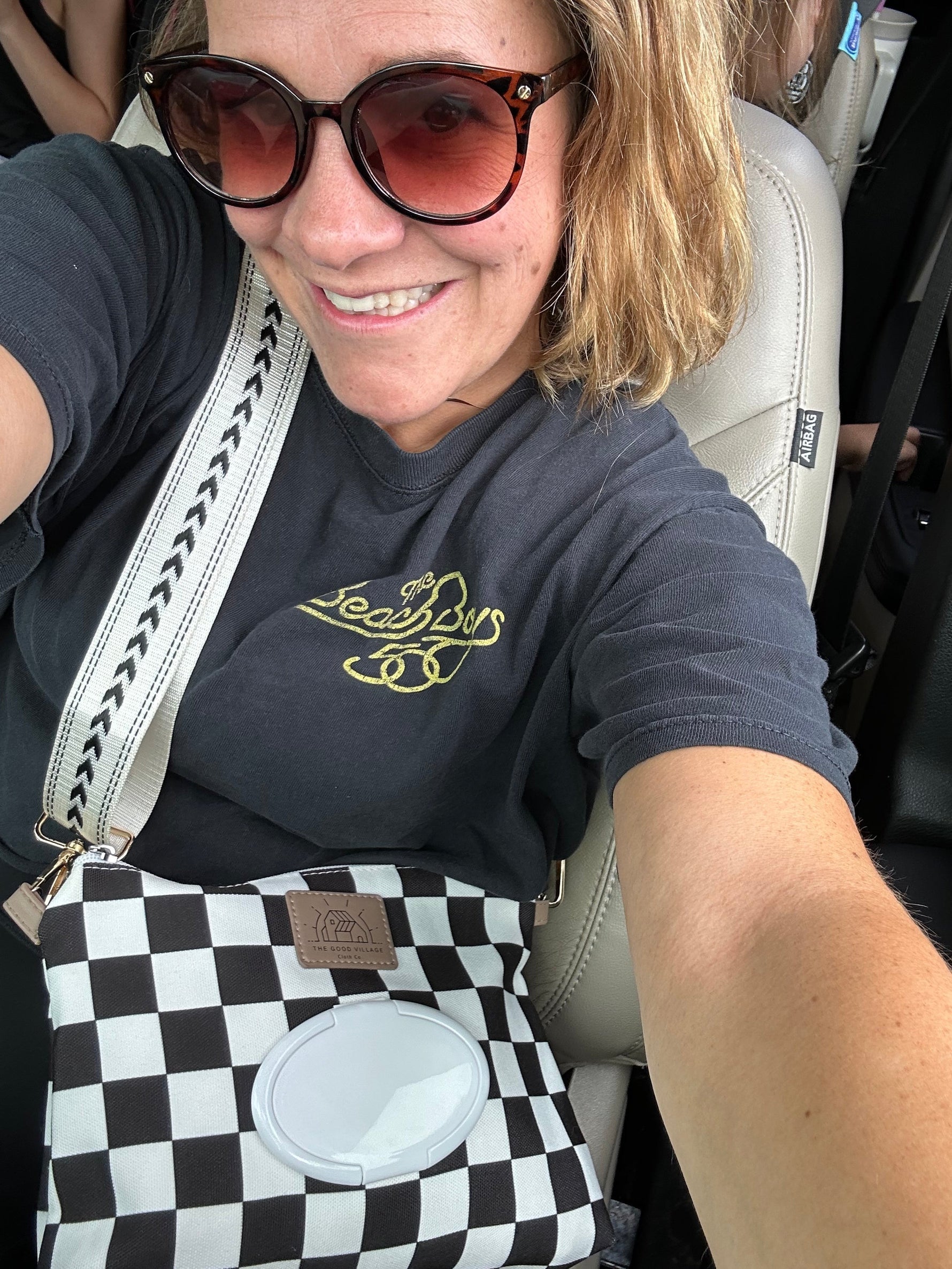 The Good Village Cloth Co. Wipes Clutch | Black Check - 