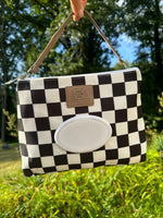 The Good Village Cloth Co. Wipes Clutch | Black Check - 