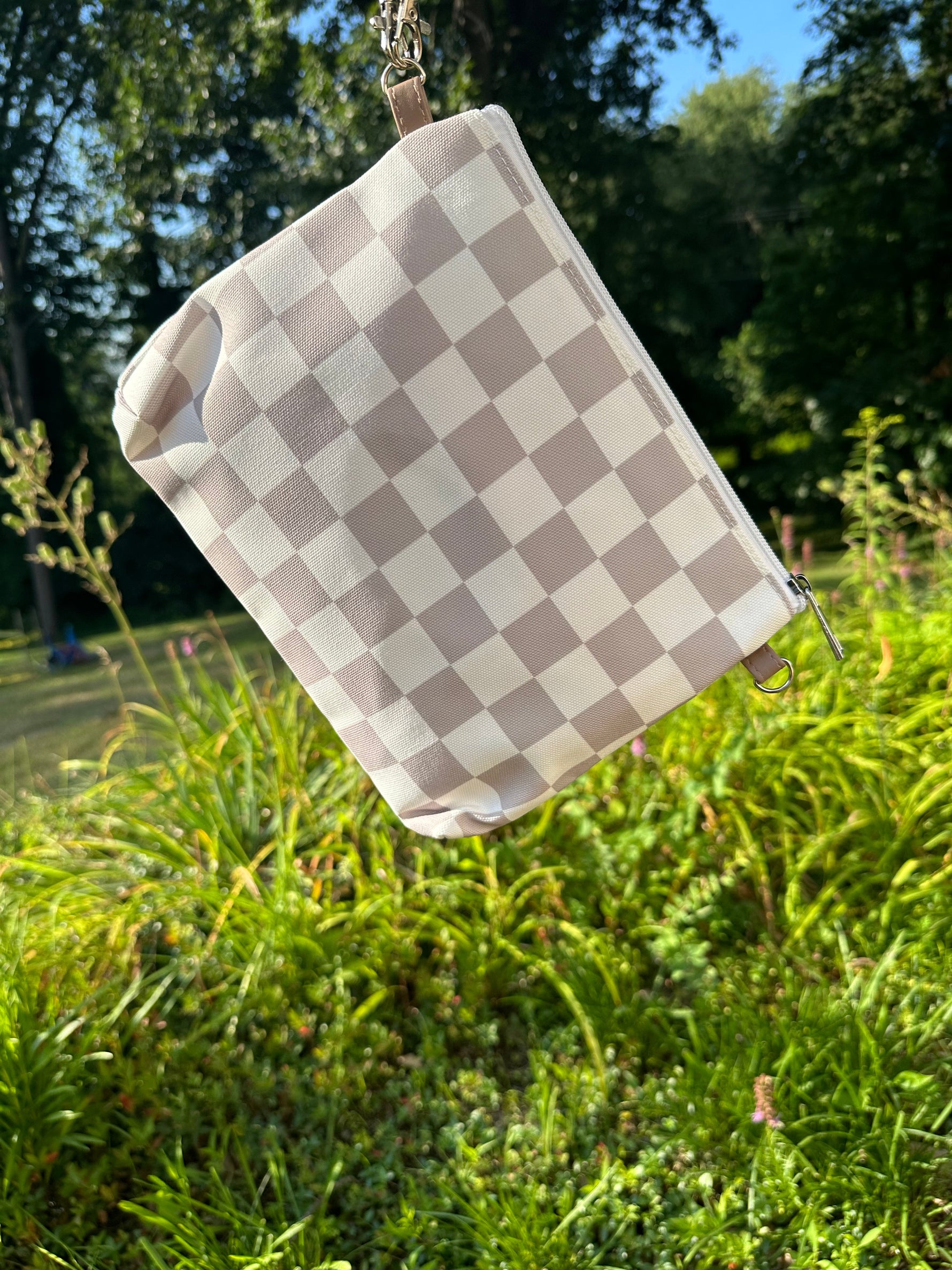 The Good Village Cloth Co. Wipes Clutch | Tan Check - 