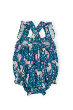 Mila & Rose ® Wish Upon a Unicorn Ruffle Cross Back Romper - 