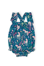 Mila & Rose ® Wish Upon a Unicorn Ruffle Cross Back Romper - 