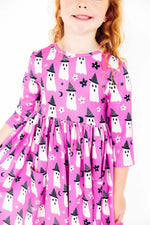 Mila & Rose ® Witches Boo 3/4 Sleeve Pocket Twirl Dress - 