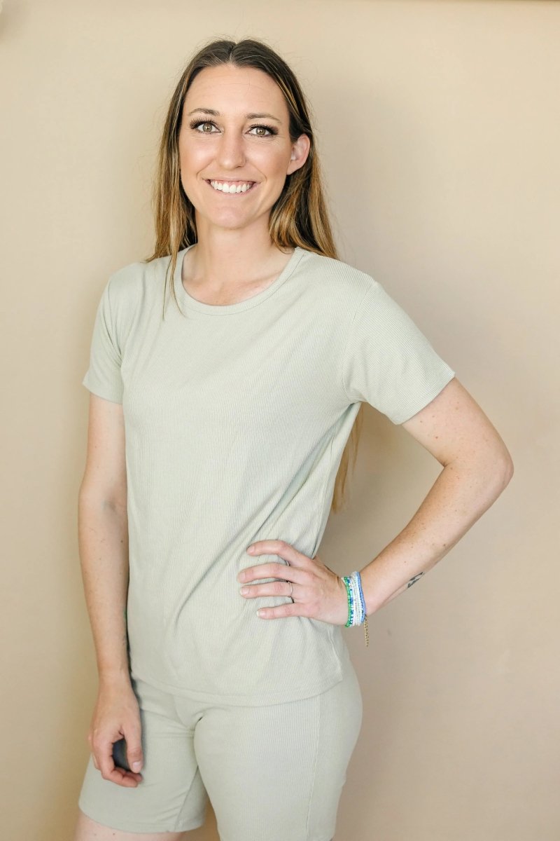 Little Joy Co. Womens Bamboo Ribbed Pajama Top and Bottom Separates - Everetts Place Boutique - 