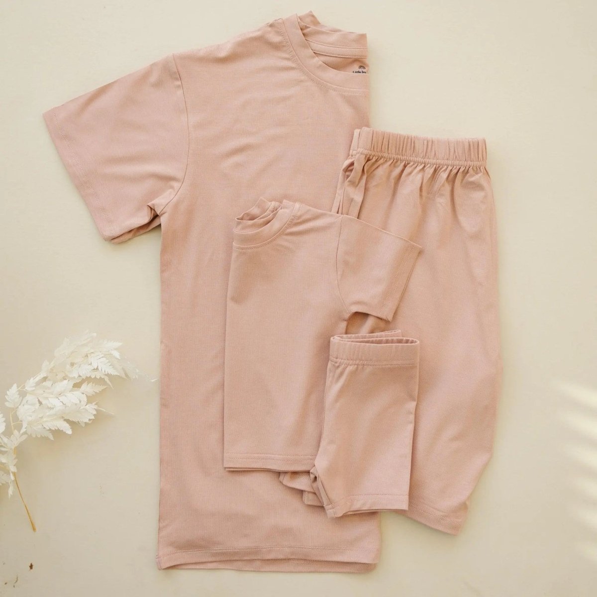 Little Joy Co. Women's Bamboo Tee and Bike Shorts Set Separates Soft - Everetts Place Boutique - 