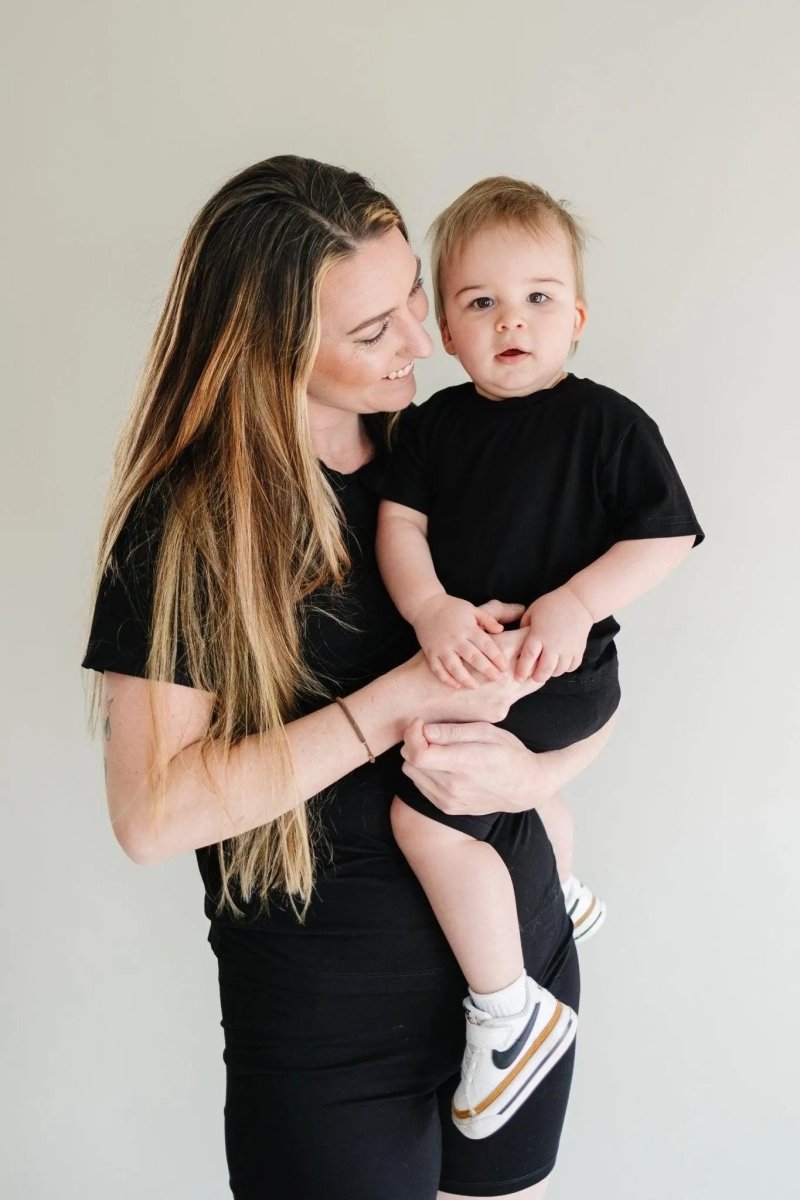 Little Joy Co. Women's Bamboo Tee and Bike Shorts Set Separates Soft - Everetts Place Boutique - 