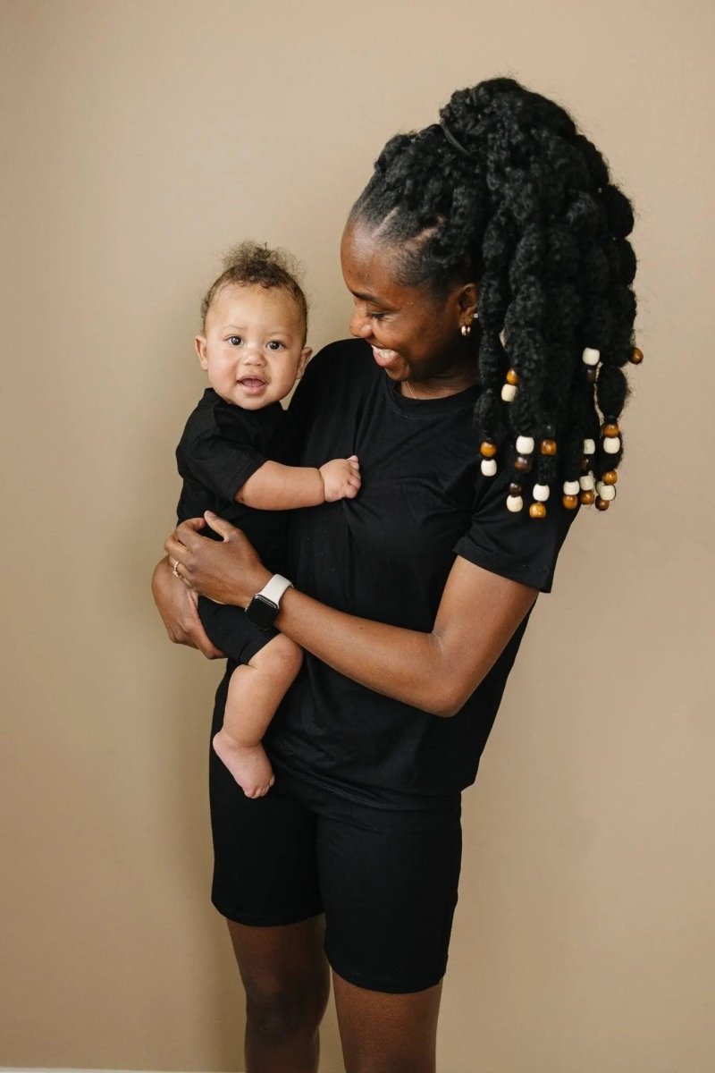 Little Joy Co. Women's Bamboo Tee and Bike Shorts Set Separates Soft - Everetts Place Boutique - 