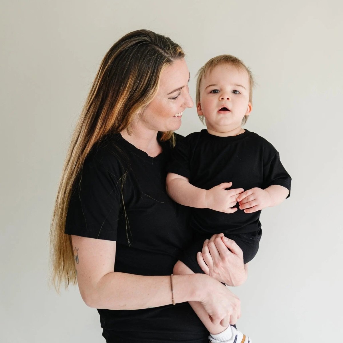 Little Joy Co. Women's Bamboo Tee and Bike Shorts Set Separates Soft - Everetts Place Boutique - 