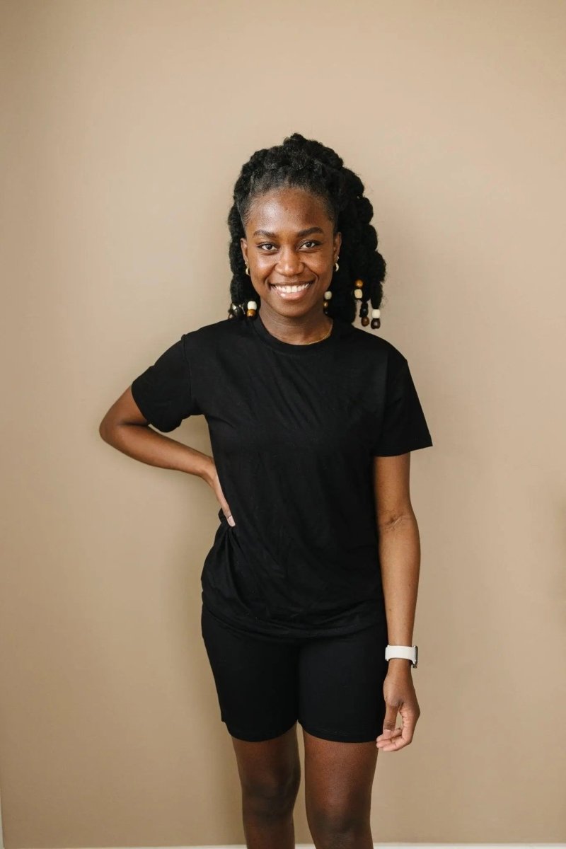 Little Joy Co. Women's Bamboo Tee and Bike Shorts Set Separates Soft - Everetts Place Boutique - 