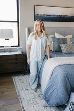 Mebie Baby Women's Light Blue Gingham Pajama Set - 