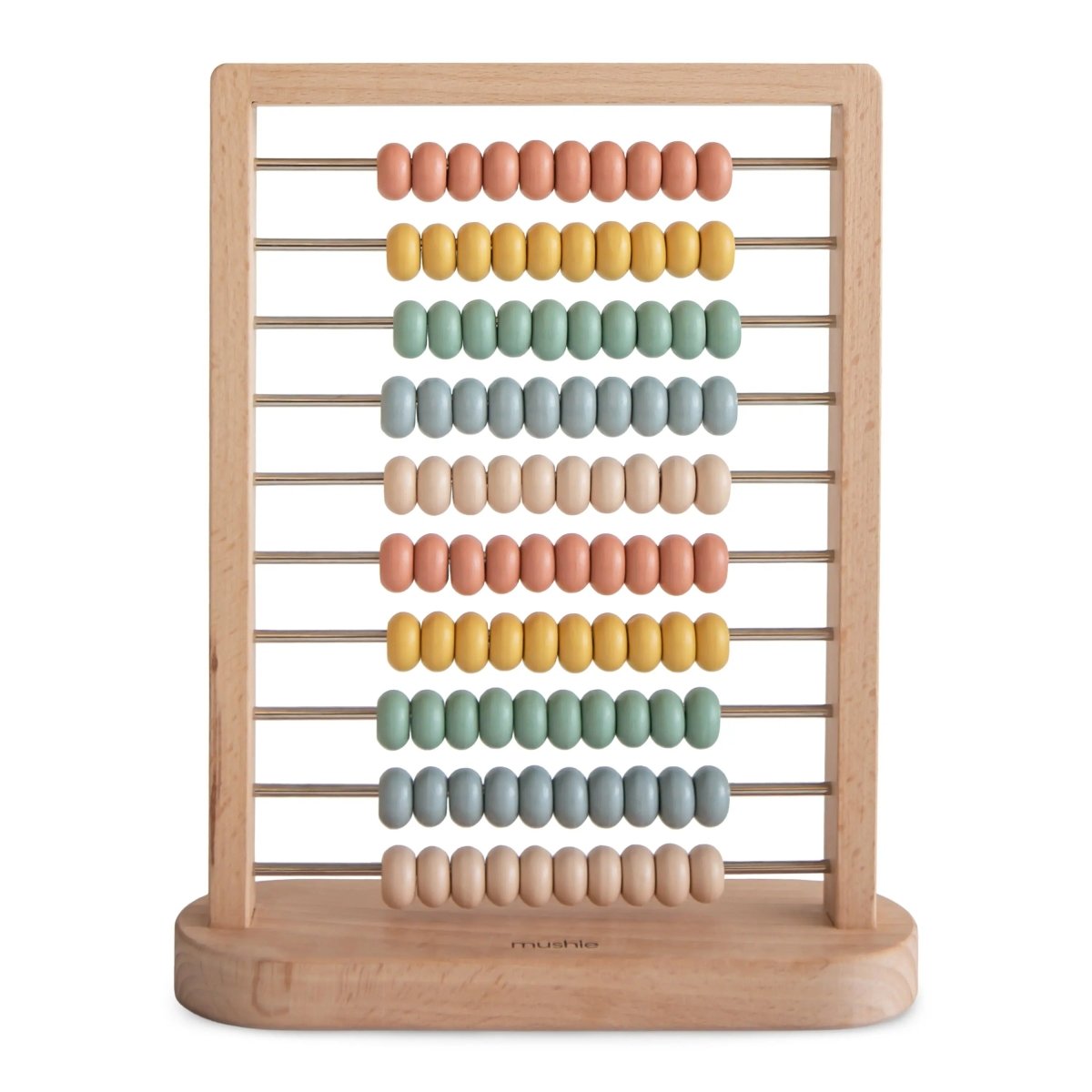 Mushie Wooden Abacus for Kids - Classic Educational Toy for Counting and Color Sorting in Nursery and Playroom -