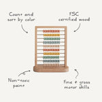 Mushie Wooden Abacus for Kids - Classic Educational Toy for Counting and Color Sorting in Nursery and Playroom -