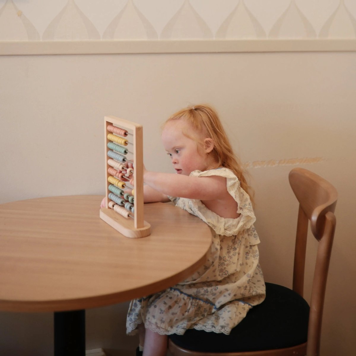 Mushie Wooden Abacus for Kids - Classic Educational Toy for Counting and Color Sorting in Nursery and Playroom -