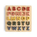 Mushie Wooden Alphabet Puzzle Educational Toy for Kids with 26 Capital Letters - 