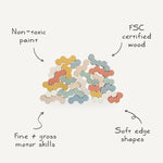 Mushie Wooden Balance Blocks for Creative Play and Fine Motor Skill Development - 