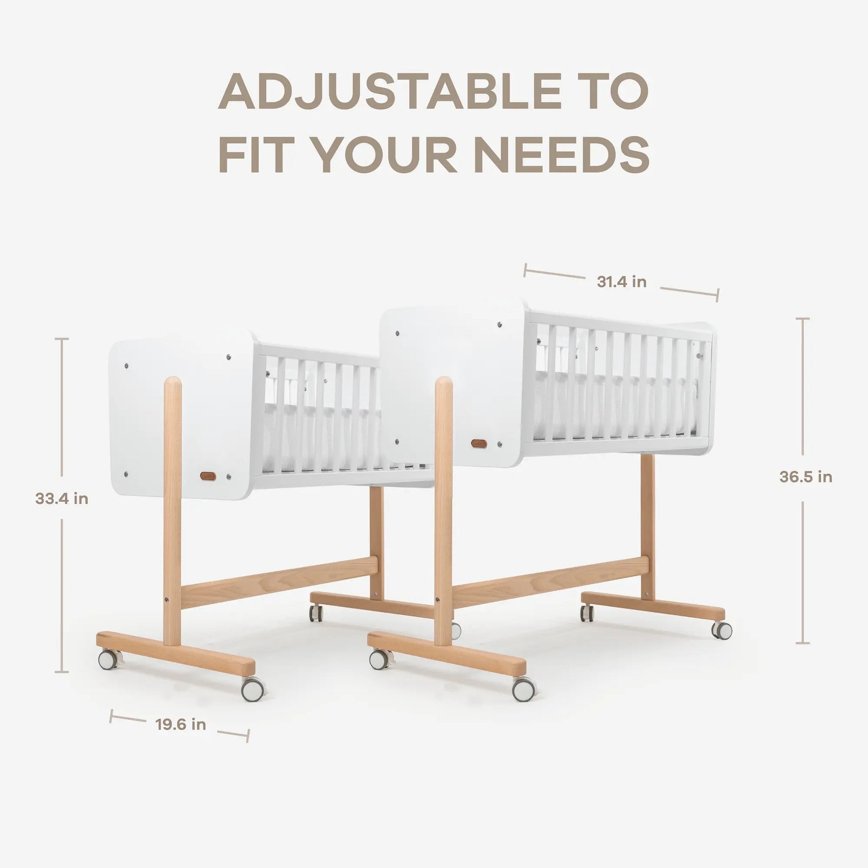 Comfy Cubs Wooden Bedside Bassinet Sleeper - 