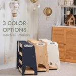 Goodevas Wooden Montessori Shelves for Toddler 2 in 1 Bookshelf and Toy Shelving - Everetts Place Boutique - 