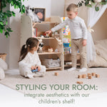 Goodevas Wooden Montessori Shelves for Toddler 2 in 1 Bookshelf and Toy Shelving - Everetts Place Boutique - 