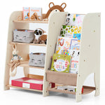 Goodevas Wooden Montessori Shelves for Toddler 2in1: Bookshelf & Toy Shelving - 