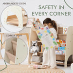 Goodevas Wooden Montessori Shelves for Toddler 2in1: Bookshelf & Toy Shelving - 