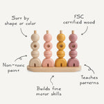Mushie Wooden Multi Shape Stacker - 