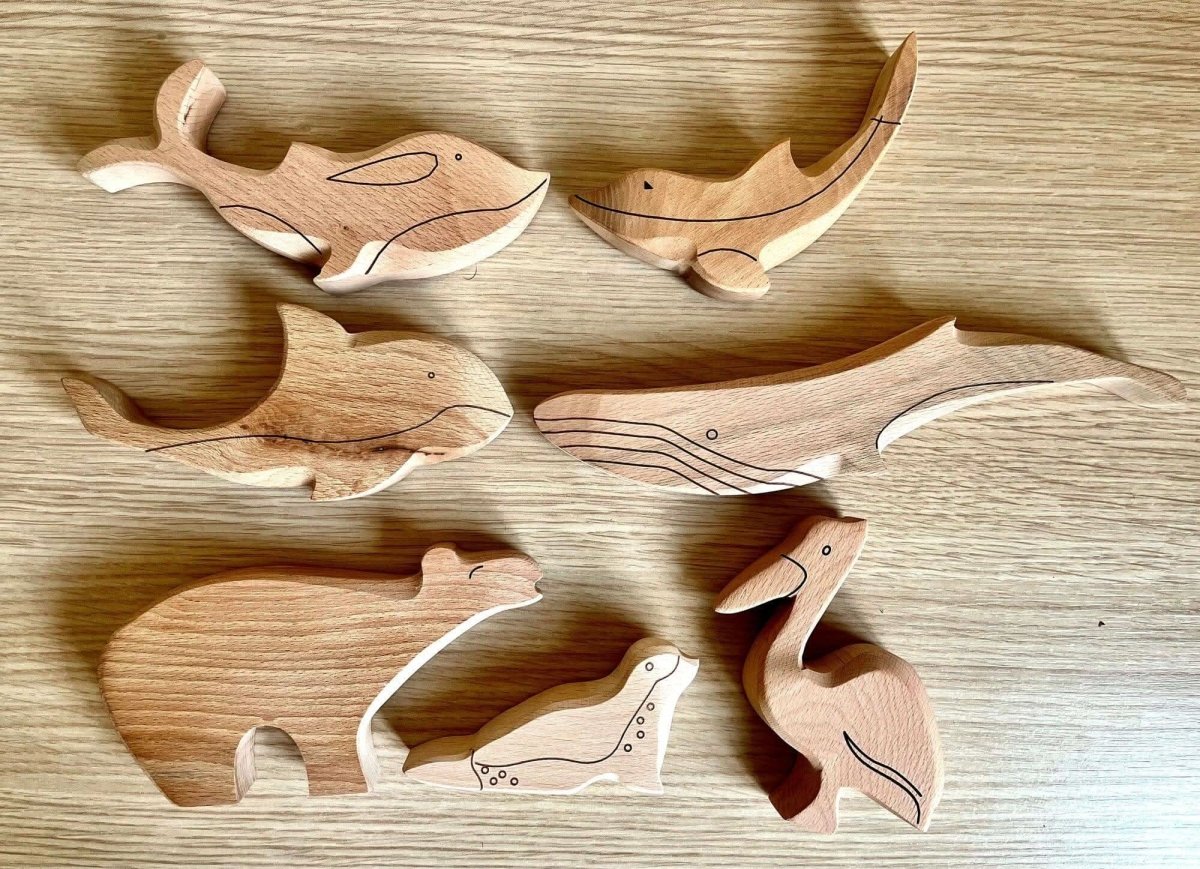 Kidodido Wooden Ocean Animals Set Montessori Educational Toy - Everetts Place Boutique - 