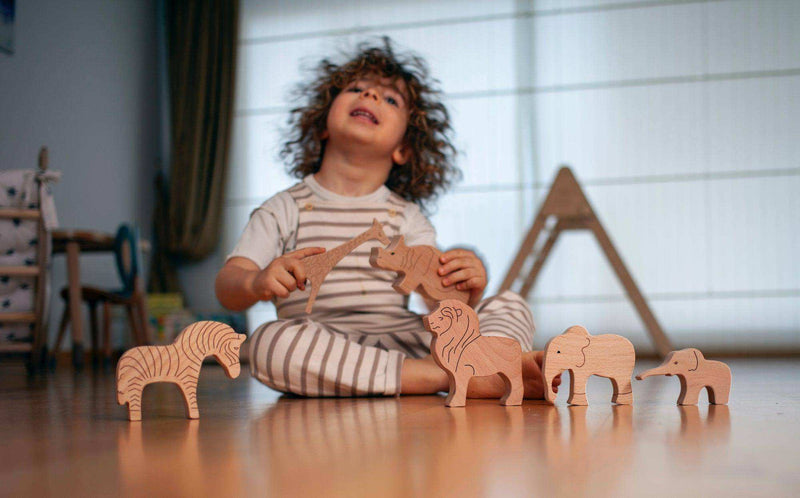 Wooden Safari Animals Set - Everetts Place: Online Boutique - Furniture