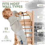 Goodevas Wooden Swedish Wall / Climbing ladder for Children + Swing Set + Slide Board + Art Add - on - 