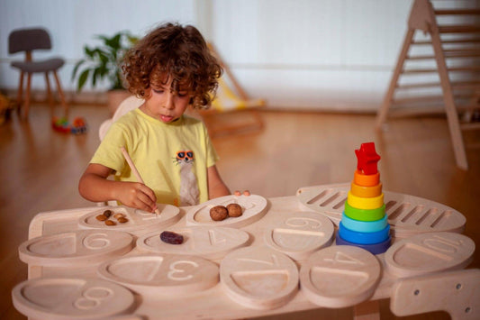Wooden Tracing Board for Toddlers Counting Tray Set Kidodido Everetts Place: Online Boutique