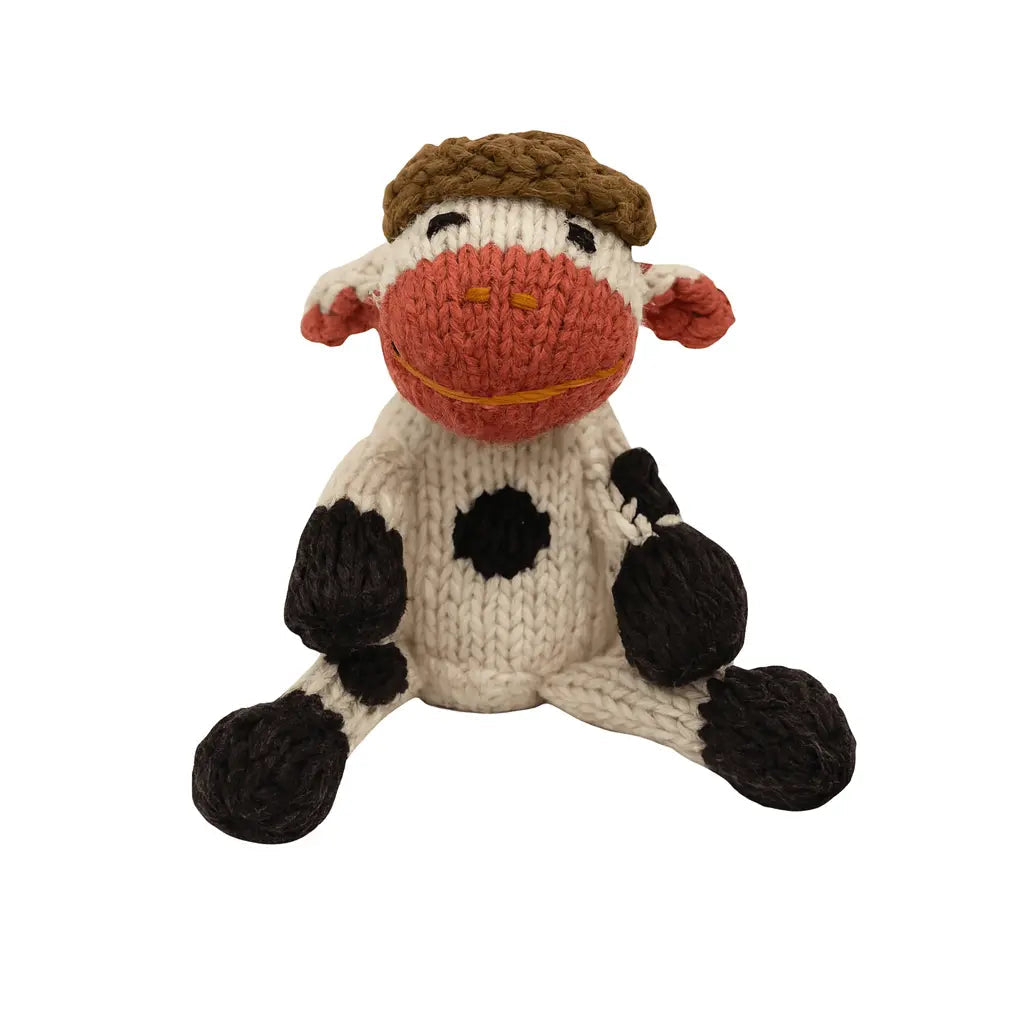 Wool Knit Buddy Willa The Cow Cozy Organic Plush Toy By Finn And Emma For Babies And Toddlers Finn + Emma 