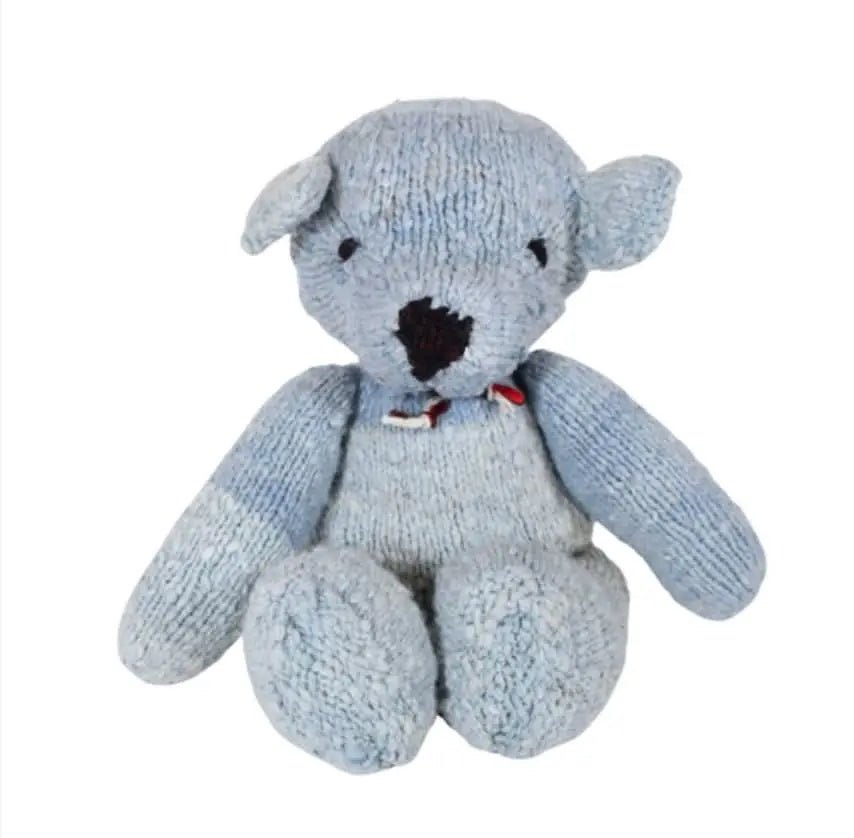 Finn Emma Wool Knit Buddy Zee Bear Hand Knit Organic Kenyan Wool Baby Toy Eco Friendly Finn + Emma 