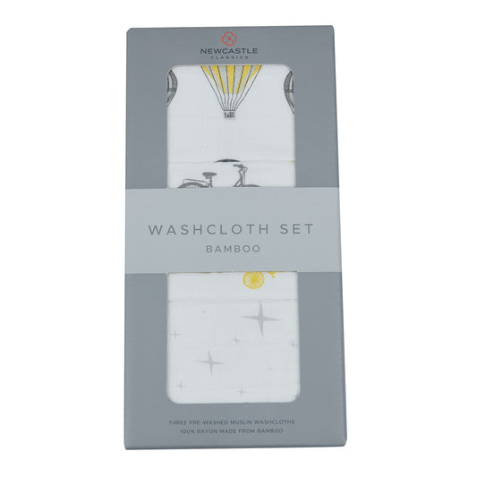 World Traveler Bamboo Washcloth Set 3 Pack Natural Muslin Bath Essentials Newcastle Classics
