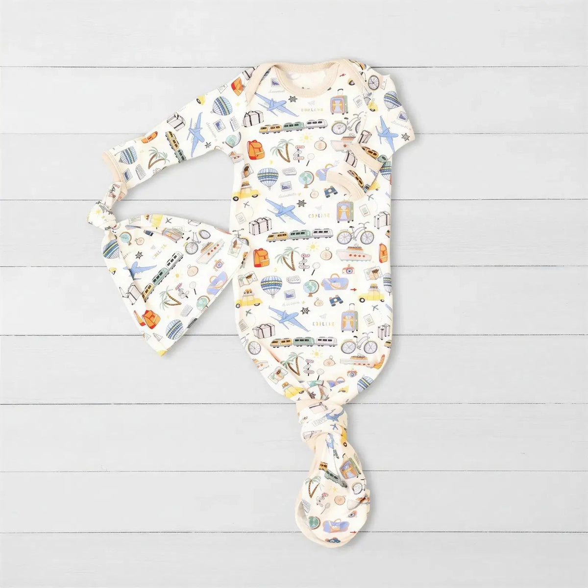 World Traveler  Gown & Hat - Sleeve, Baby & Toddler Clothing, Textile, Infant bodysuit, Overall | Everetts Place