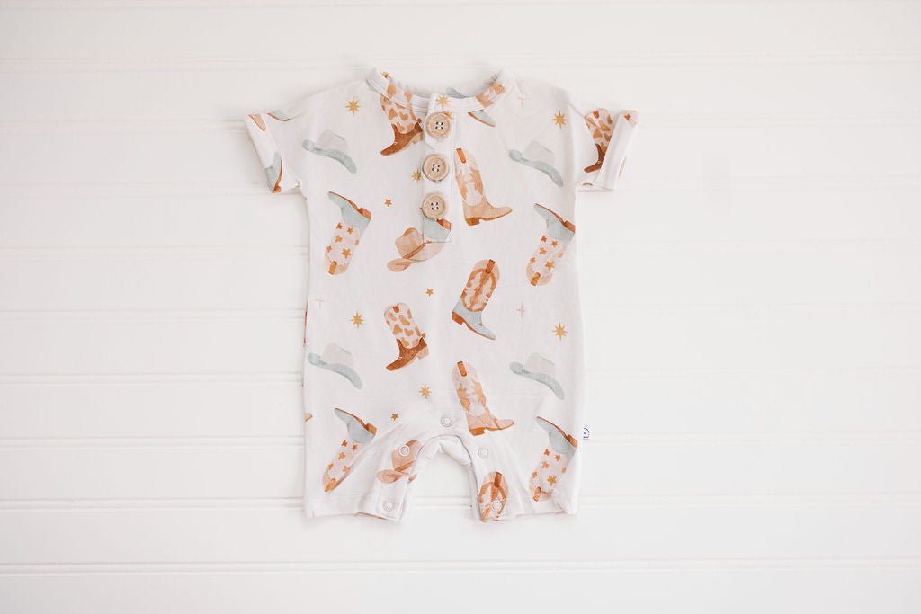 Hugga Babies Wrangle Button Romper - Everetts Place Boutique - 