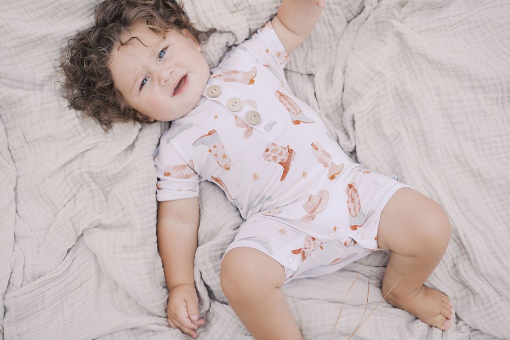 Hugga Babies Wrangle Button Romper - Everetts Place Boutique - 