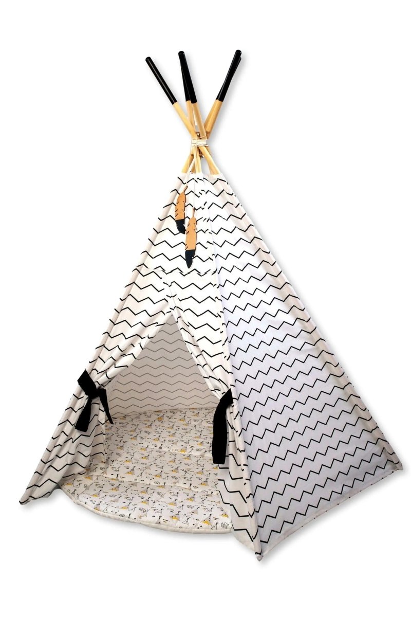 Kidodido XL Teepee Tent and Play Mat Set for Kids Linen Cotton - Everetts Place Boutique - 
