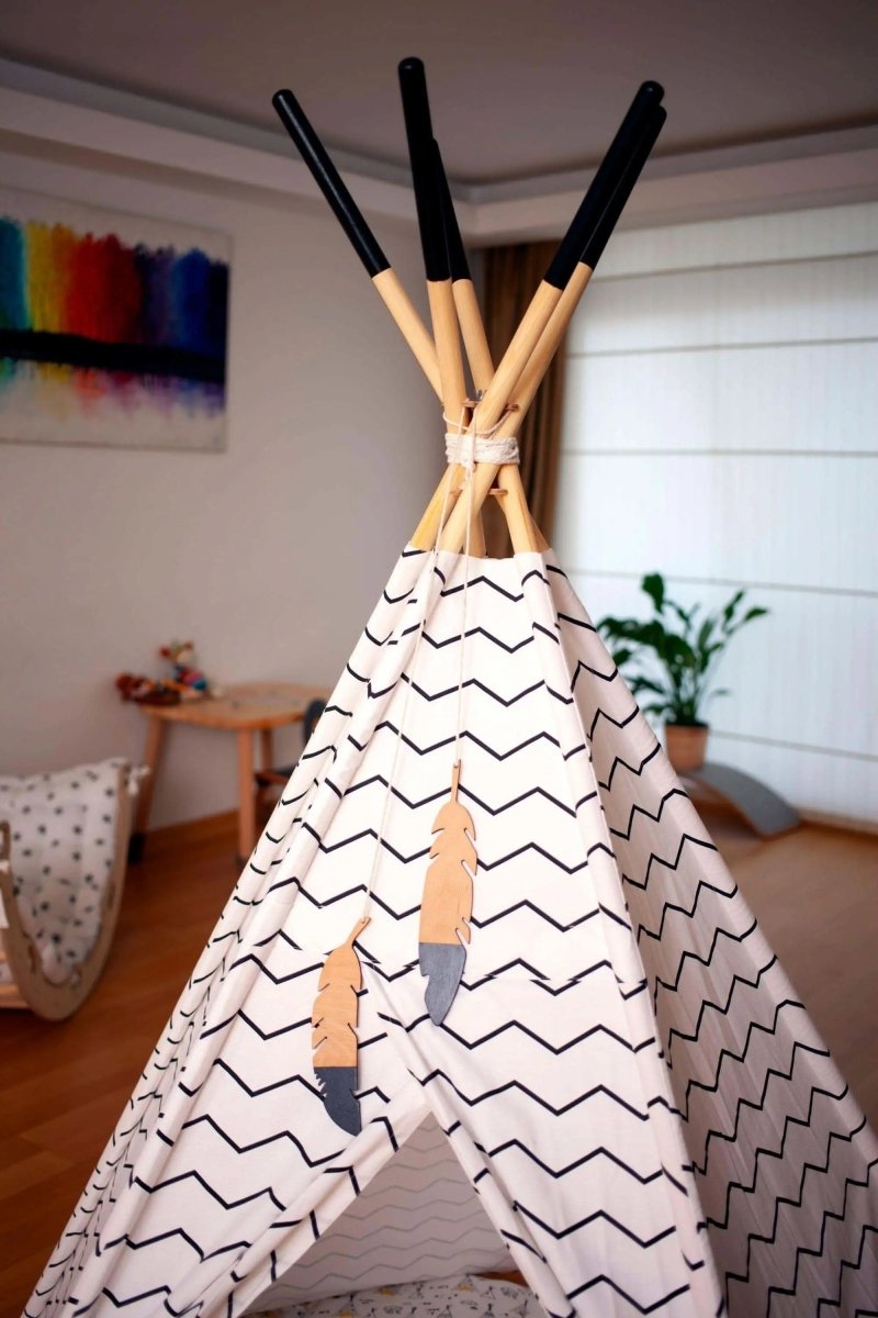 Kidodido XL Teepee Tent and Play Mat Set for Kids Linen Cotton - Everetts Place Boutique - 