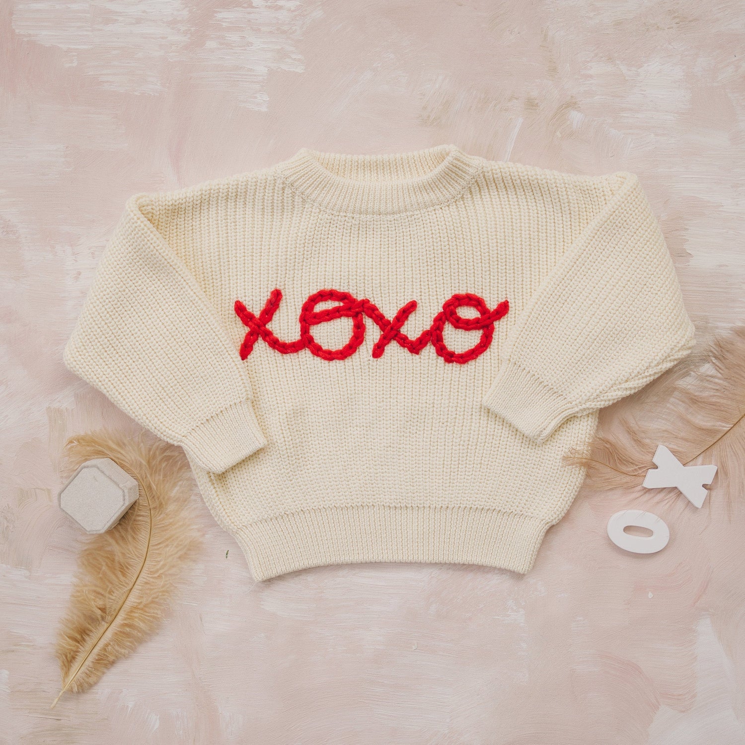 Little Joy Co. XOXO Hand Embroidered Sweater - 