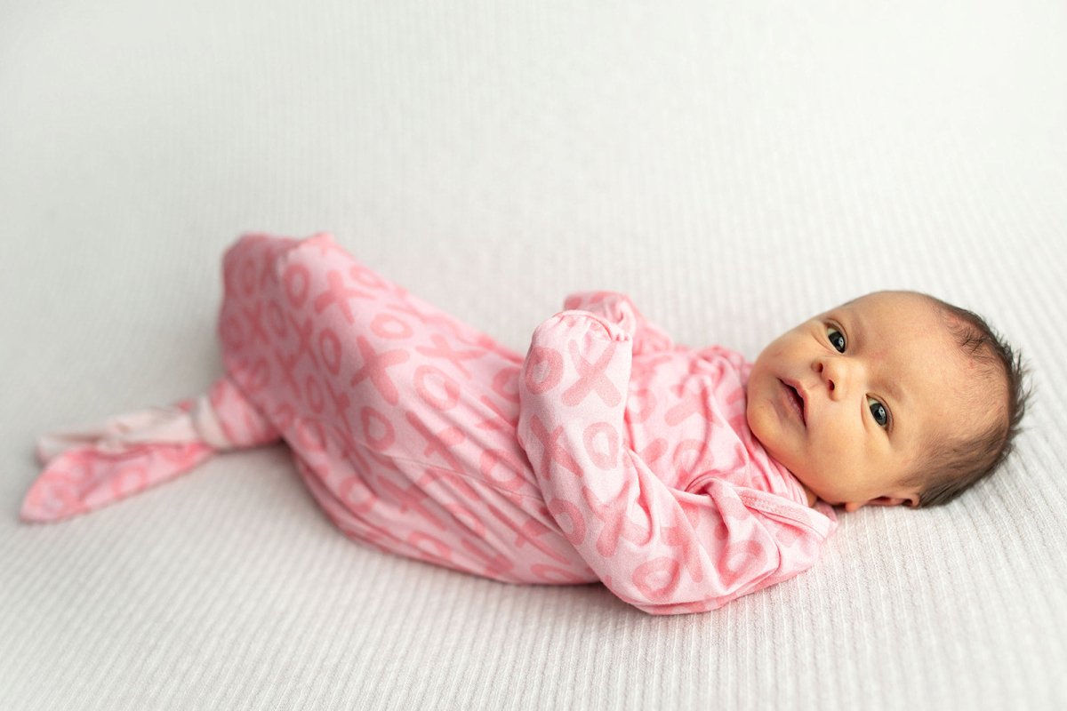 Three Little Tots XOXO Love Valentine's Day Knotted Newborn Baby Gown - 