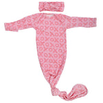 Three Little Tots XOXO Love Valentine's Day Knotted Newborn Baby Gown - 