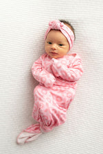 Three Little Tots XOXO Love Valentine's Day Knotted Newborn Baby Gown - 